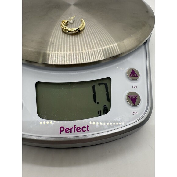 Braid Twist C-Shaped Open Hoop Earrings Gold Plated Sterling Silver 925 UTC CN - Picture 9 of 11